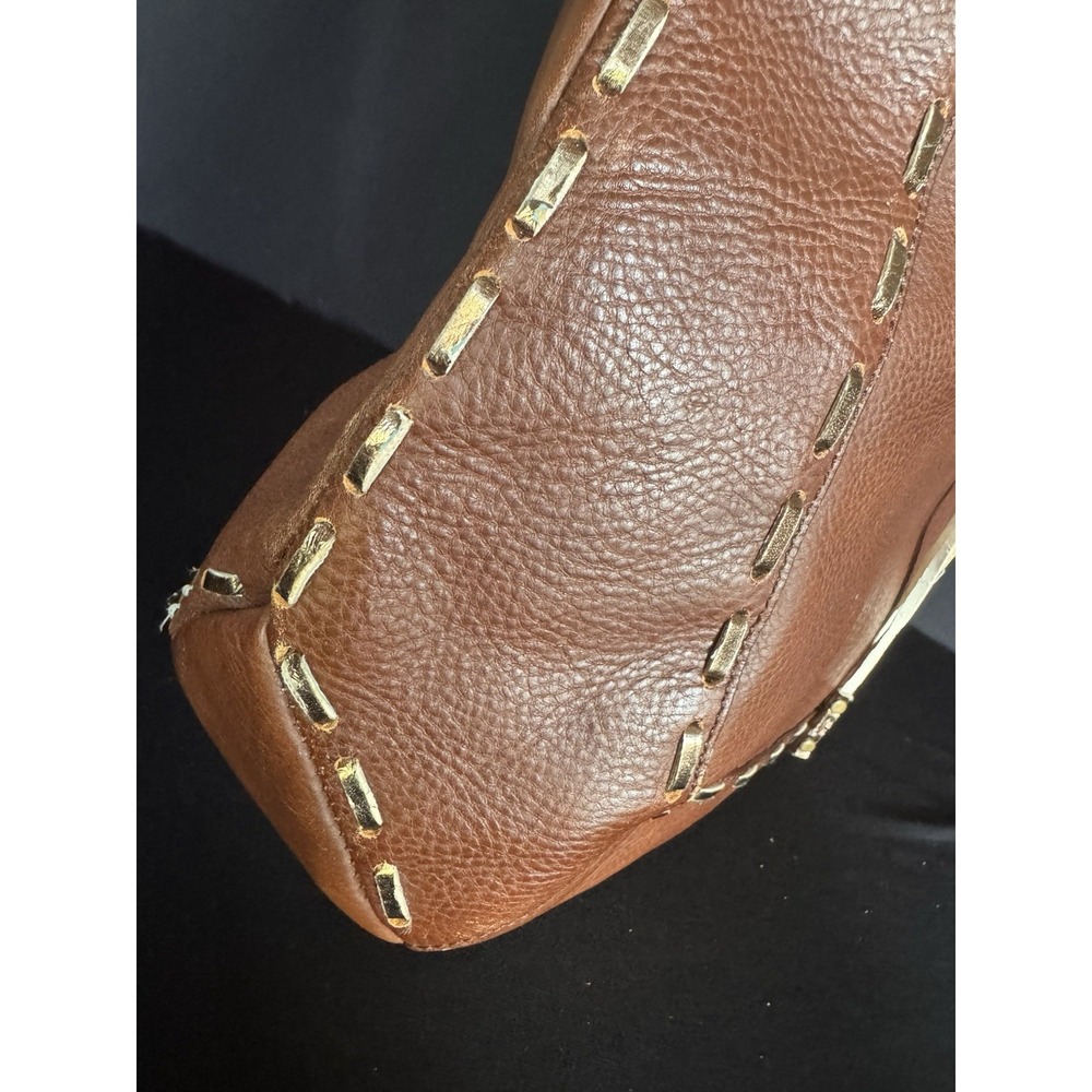 BCB Girls Brown Leather Bag In Western Style With Turquoise - Picture 5 of 16